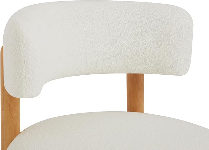 Christopher Knight Home Eloise Modern Accent Chair for Living Room Boucle Upholstered Single Lounge Sofa Chair with Wooden Frame Comfy Reading Chair for Bedroom Light Beige+Natural
