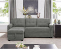 Naomi Home Laura Reversible Sleeper Sectional Sofa Storage Chaise Gray/Velvet