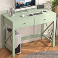 WiberWi Home Office Desk with Drawers Small Writing Computer Desk for Bedroom Modern Green Makeup Vanity Table for Girls Study Table for Home Office
