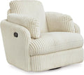 Signature Design by Ashley Tie-Breaker Casual Swivel Glider Recliner with Hidden Storage White
