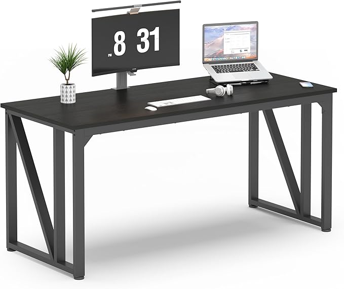 NSdirect Computer Desk 62.2×22.8 Inch Gaming Desk with Deeper &amp Thicker Desktop Office Desk Work Desk for Home Office Black