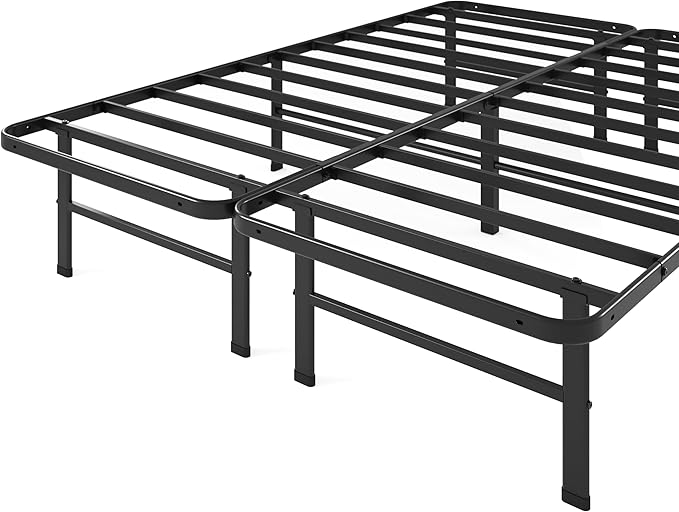 Zinus Rumi 14in Full Metal Bed Frame Quick Assembly SmartBase® Mattress Foundation Heavy Duty Sturdy Steel with No Box Spring Needed Eco-Friendly Packaging Black