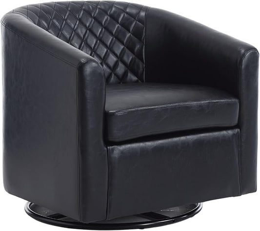 Swivel Rocker Accent ChairModern 360 Degree Swivel Barrel ChairsRound Sherpa Cozy Sofa ChairsGlide Back and Forth Armchair for Living RoomBedroomOfficeBlack