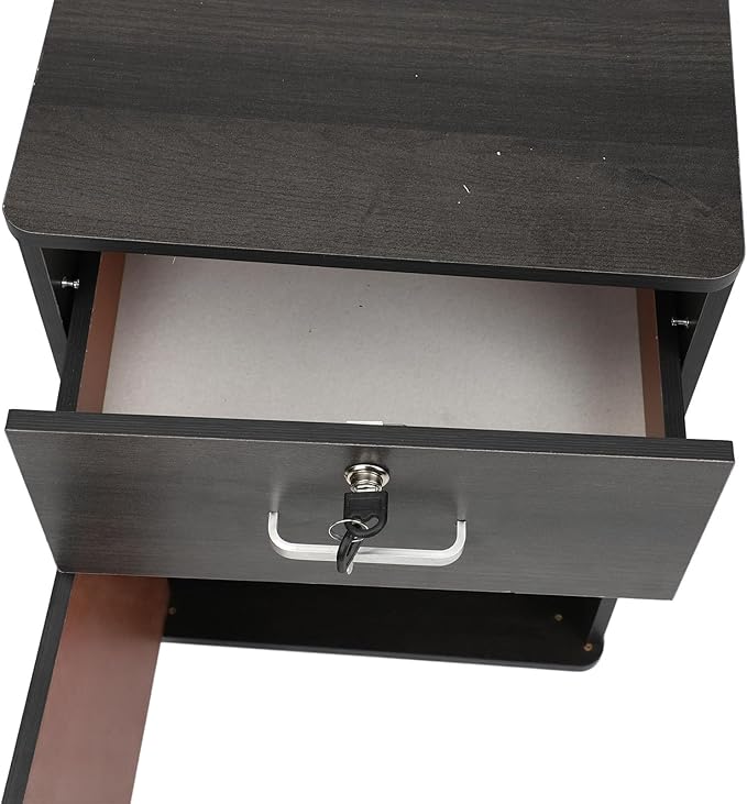 Under Desk Mobile File Cabinet Enhanced Security Mobile File Cabinet Stylish Appearance Easy Mobility for Office (Walnut Color)