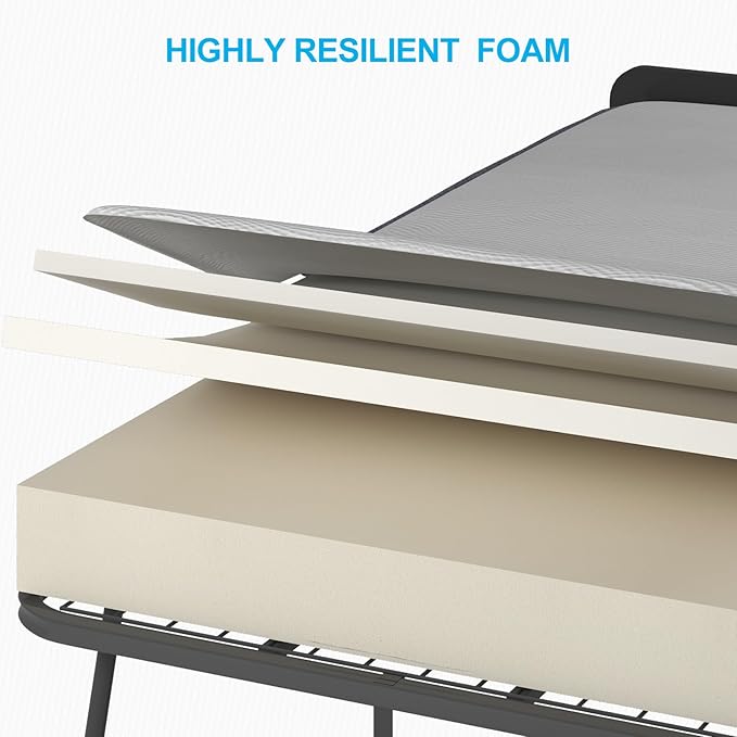 PUREMIND Folding Bed with 5'' Mattress for Adults Rollaway Sofa for Adults with Basket Dustproof Bag &amp Head Baffle Upgrade Single Portable Foldable Bed with Metal Frame &amp Swivel Wheels