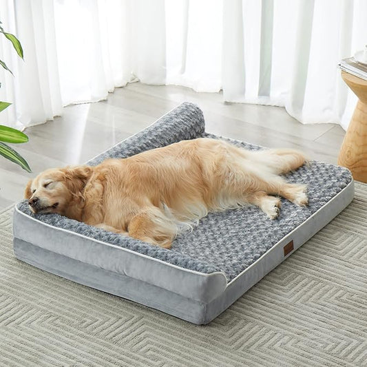 BFPETHOME Orthopedic Dog Beds for Large Dogs-Waterproof Sofa Pet Bed with Removable Washable Cover Big Dog Bed with Waterproof Lining and Nonskid BottomPet Bed for Large Dogs