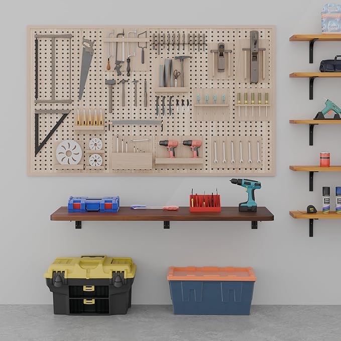 Floating Wall Mounted Table Desk with Pine Wood72 x 22 Workbench for GarageHome Office Desks with Heavy Duty BracketsWork Table for KitchenDiningLaundry (60 * 22 * 6.8 Inch)