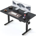BANTI 55 × 24 Inches Standing Desk Ergonomic Electric Height Adjustable Sit and Stand Up Computer Office Desk with Splice Board Black Frame/Black Top
