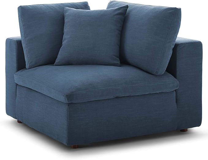 Modway Commix Down-Filled Overstuffed Upholstered Sectional Sofa Corner Chair in Azure