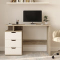 Computer Desk - Contemporary Desk with Attached 3-Drawer File Cabinet - for Home Office Bedroom Computer or Craft Table by Lavish Home (White)