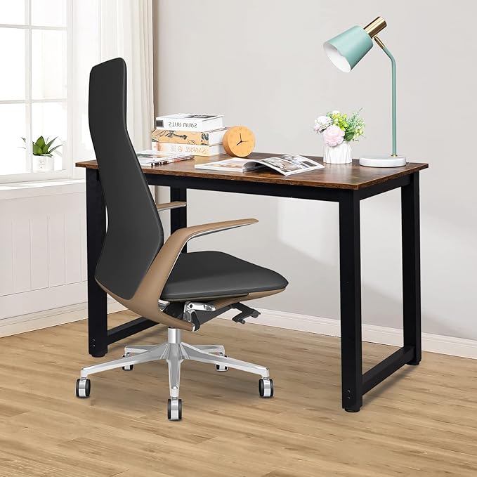 110cm Computer Desk Computer Workstation Home Office Writing Desk Computer Laptop Desk  Wooden Desk for Home Office Small Space Computer Home Office Desk (Retro Color 43.3L x 23.6W x 29.5H)