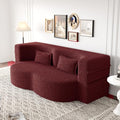 Convertible Sofa Bed Full Size｜78 Sleeper Couch with 2 Pillows｜Boucle Fabric Folding Sofa Bed｜High-Density Foam｜No Assembly｜Space-Saving｜for Living Room Guest Room｜Burgundy