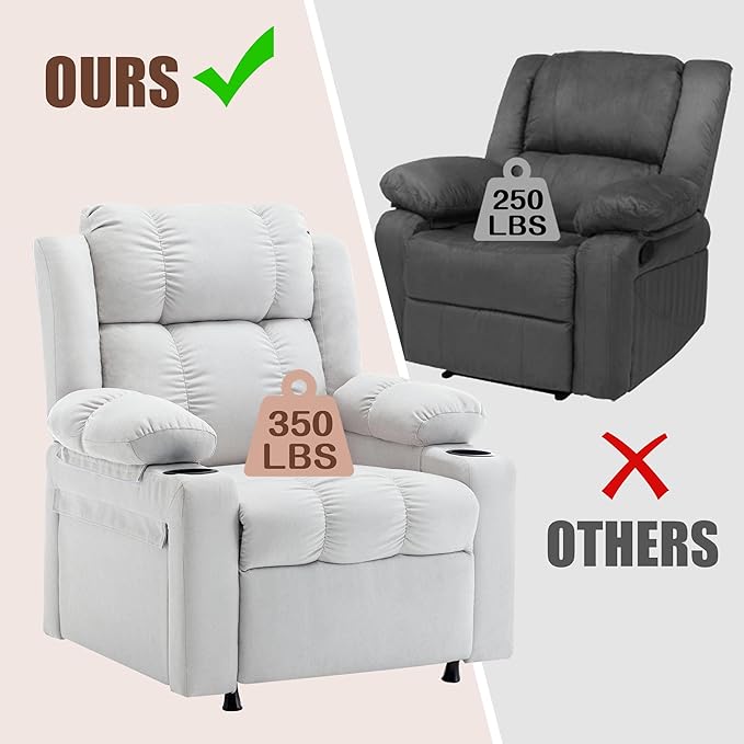 HAOBO Home Recliner Chair with Heat and Massage Recliner Sofa Chair for Adults Recliners Home Theater Seating Reclining Sofa Chair Oversized Reclining Single Sofa Seat for Living Room