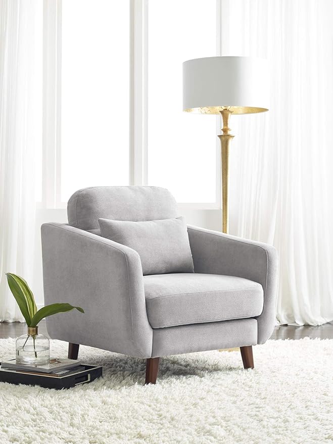 Serta Sierra Living Room Sofas Modern Design Microfiber Upholstered Couch Ideal for Smaller Spaces Arm Chair Smoke Gray