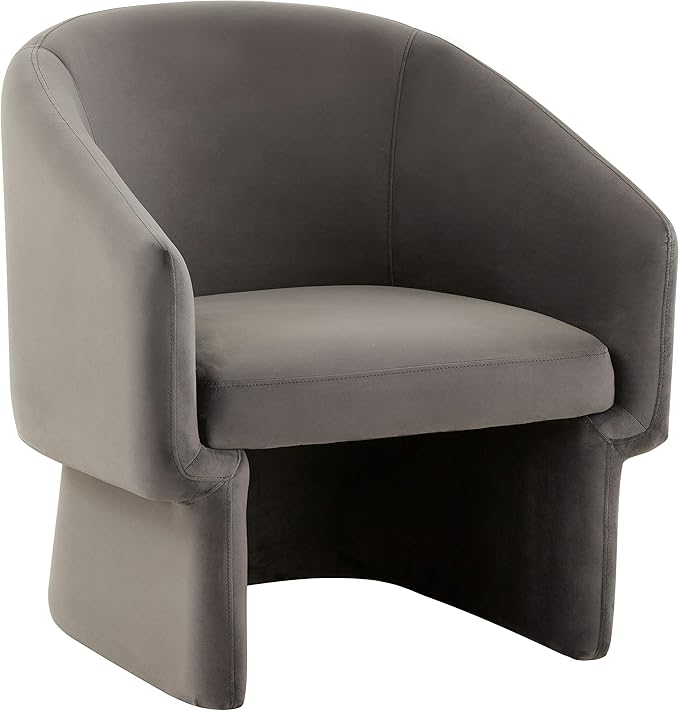 SAFAVIEH Couture Collection Susie Dark Grey Velvet Barrel Back Accent Chair (Fully Assembled)