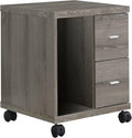 Contemporary Rolling File Cabinet with Storage 2 Drawers Open Compartment Mobile Office Solution for Home Office in Taupe