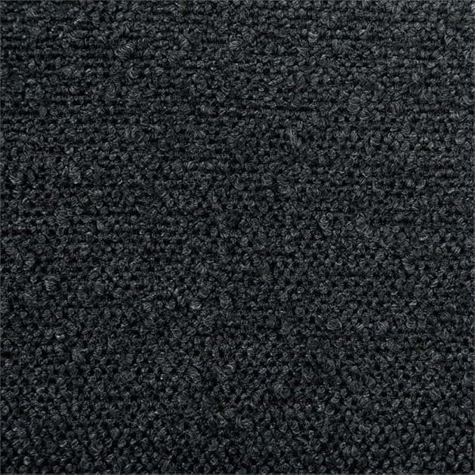 Pemberly Row Modern Fabric Upholstered Accent Side Chair Black Bouclé Upholstery 29.5 H x 26 W x 24.5 D Curved Arms Plastic Glide Levelers Elegant Contemporary Design for Living Room or