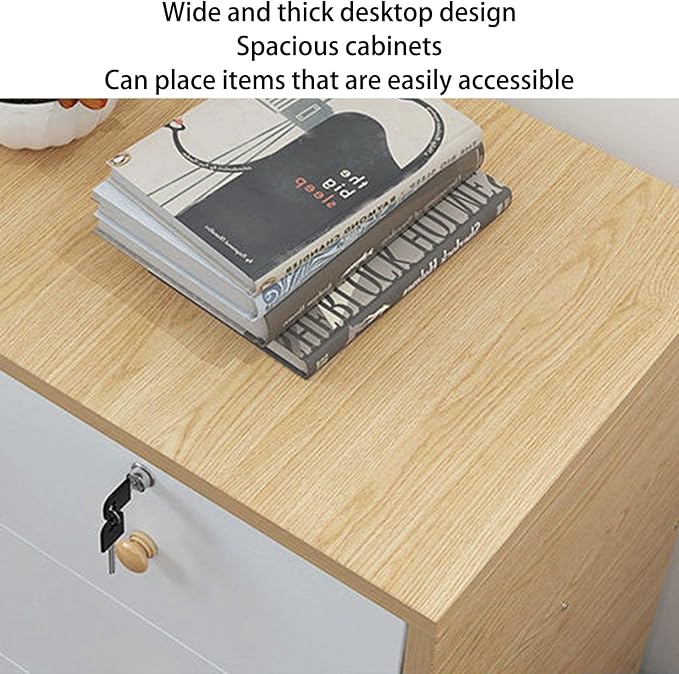 Portable Filing CabinetWood Under Desk Storage Drawers 3 Drawer File Cabinet for Home Office Rolling Printer Stand with Wheels