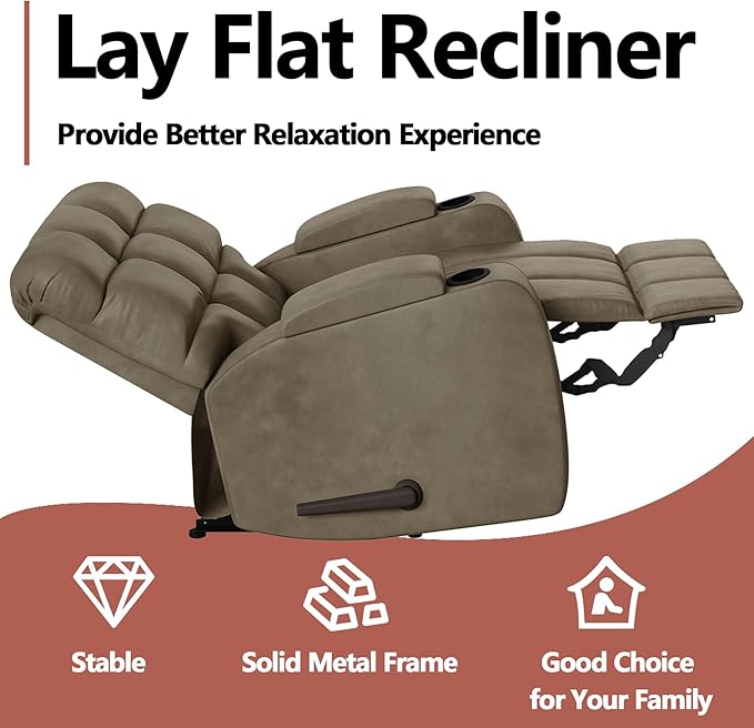 Relaxing Lazy Boy Recliner Chair for AdultsSmall Recliners for Small SpacesManual Recliner Chair for BedroomRelaxing Reclining Chair with Backrest &amp Footrest for Living roomOverstuffed (Sage G