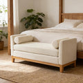 Chifee &amp Vingol 54.3 End of Bed Bench Upholstered Boucle Bench for Bedroom Entryway White