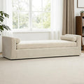 Chifee &amp Vingol 88.6 W Oversized Chaise Lounge Upholstered Bedroom Benches Extra-Long Indoor Bench Entryway Bench with Removable Pillows for Living Room HallwayBeige