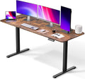 Large Electric Standing Desk 63 x 24 Inches Height Adjustable Sit Stand Computer Desk Home Office with Memory Presets (Spliced DesktopBrown)