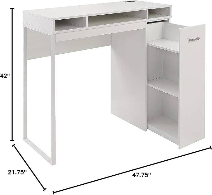 OSP Home Furnishings Ravel Desk with Storage White