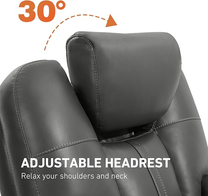EONIX Triple Motor Lay Flat Power Lift Recliner Chair for Elderly with Adjustable Headrest 400lbs Electirc Lift Chair for Living Room Lumbar Pillow Extended Footrest Grey