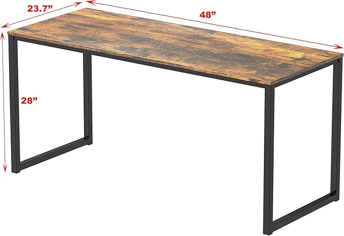 SHW Mission 48-Inch Home Office Computer Desk Rustic Brown