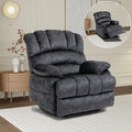 Large Lazy Recliner Chair for Adult Comfortable Manual Single Recliner Sofa Oversized Reclining Chair Upholstered Soft Fabric Living Room Recliner Sofa Chair for Living Room Bedroom (Dark Gray)