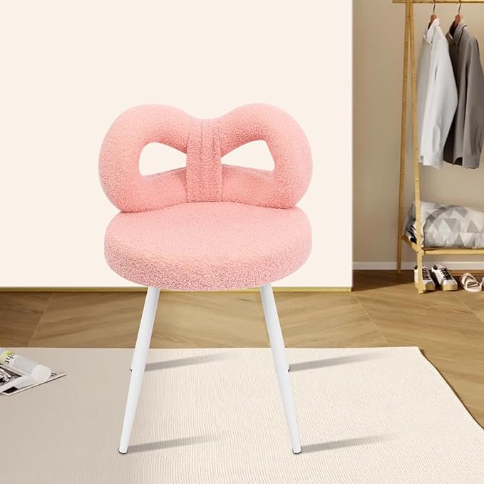 Chair upholstered Accent Chair Cute Bow Back Bedroom Living Room