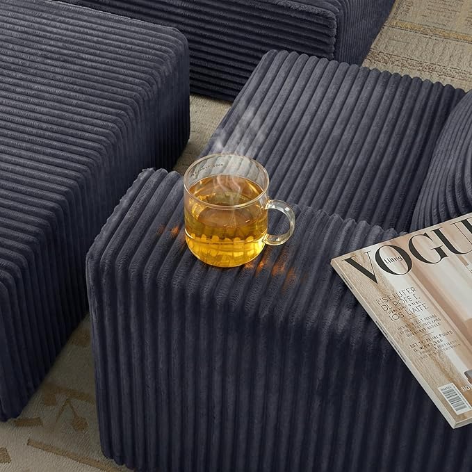 Sytopia 109 L-Shaped Cloud Couch Modular Sectional Sofa with Deep Seat for Living Room Bedroom Modern Floor Couch Corduroy Comfy Sleeper Futon Sofa Bed 40D Foam Furniture Left Facing | Luxury Fab