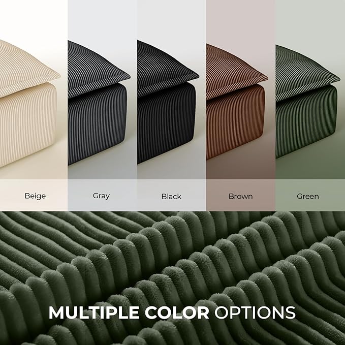 Green Corduroy Pouf for Modular Sectional Sofa Matching Accessory for Living Room Bedroom and Apartment