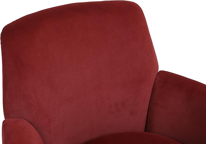 Swivel Barrel Chair Swivel Accent Chairs Armchair for Living Room Reading Chairs for Bedroom Comfy Round Barrel Chairs with Gold Stainless Steel Base (Brownish red)