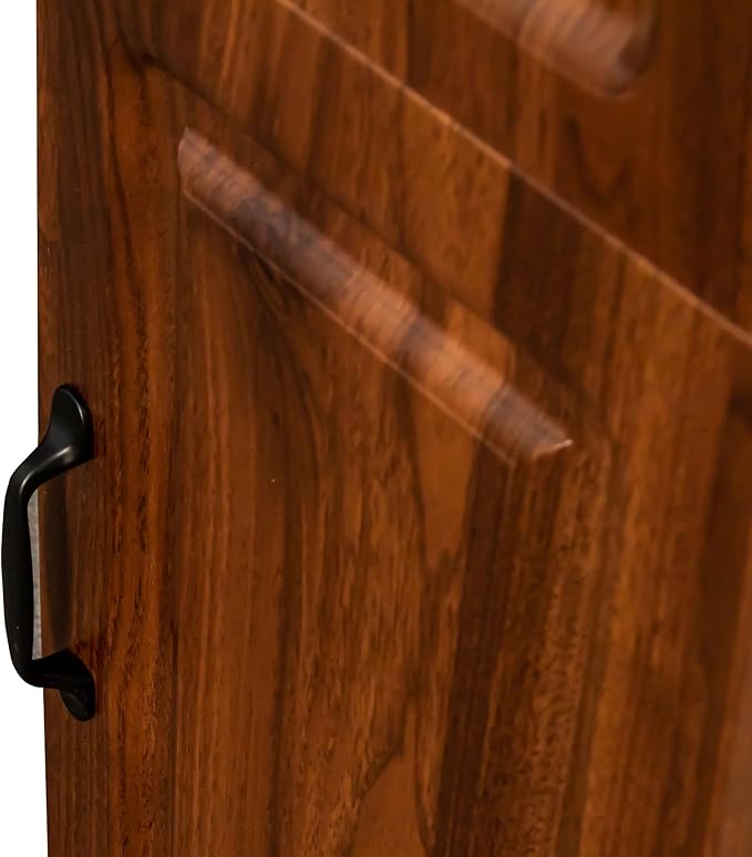 L Shaped Computer Desk with Hutch and Bookshelf Home Office Gaming Corner Desk with Drawers and Storage Shelves for Writing Work Bedroom Living Room Walnut (Style-10)