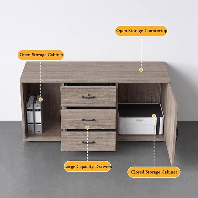 File Cabinet Under Desk with Lock Data with Wheels Storage Cabinets(E)