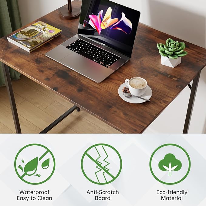 YRLLENSDAN Computer Small Desk 32 Inch Home Office Writing Study Work PC Laptop Table Simple Modern Wood Kids Student Table Vintage