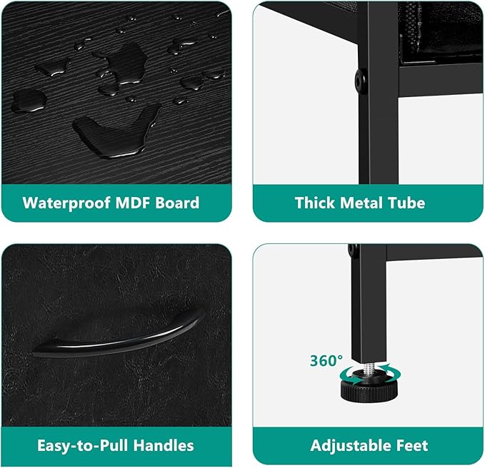 ETELI Small TV Stand for Living Room Entertainment Center with Storage TV Consoles Tables with Fabric Dressers for Bedroom 50/55/60 inch Television