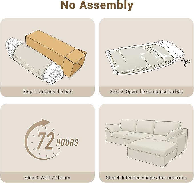 Cloud Sectional Couches 78.8 L-Shape Sofa with Ottoman Deep Seat Modular Sectional Couch Comfy Boneless Couch for Living Room &amp Bedroom Sherpa Fabric White