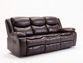Familymill Breathable Leather Manual Reclining 3-Seat Sofa for Living Room/Office/RV