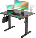 Glass Standing Desk 40 X 24 Inch Electric Stand Up Desk with Hook and Multi-Function Keyboard Quick Install Home Office Computer Desk (Black 40 X 24 Inch)