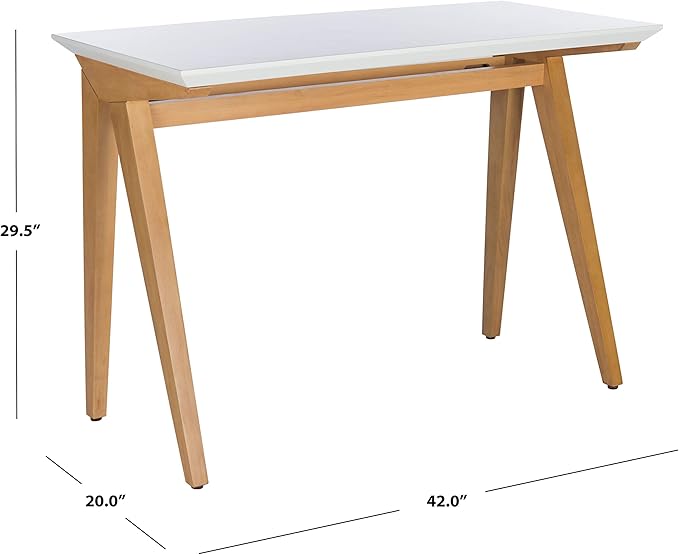 SAFAVIEH Home Collection Reid Oak/ White Computer Table Home Office Work Study Desk