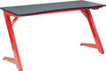 OSP Home Furnishings Beta Battlestation Gaming Desk with Bluetooth RGB LED Lights Matte Red