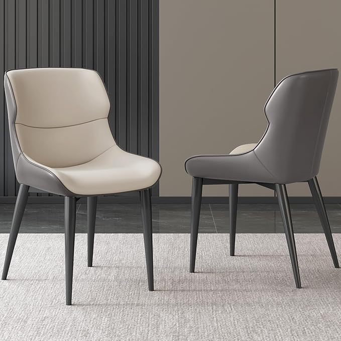 Kitchen Dining Chairs Set of 2 Modern Accent Heavy Duty Desk Chairs with Metal Legs for Home Office Bedroom &amp Living Room