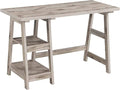 Convenience Concepts Designs2Go Trestle Desk 47 - Modern Desk or Vanity with Shelves for Office Dorm Living Room Sandstone