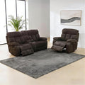 Manual Recliner SofaFlanne Reclining Living Room Furniture SetDouble Recliner Loveseat with Storage ConsoleSingle Reclining Chair for House/Office/Loft/RV/Apartment(Brown Flanne2+1)