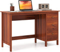 Tangkula Computer Desk with 3 Storage Drawers Modern Home Office Desk with Storage Drawers &amp Spacious Desktop Compact Writing Study Desk Laptop Desk for Bedroom Multipurpose Computer Workstatio