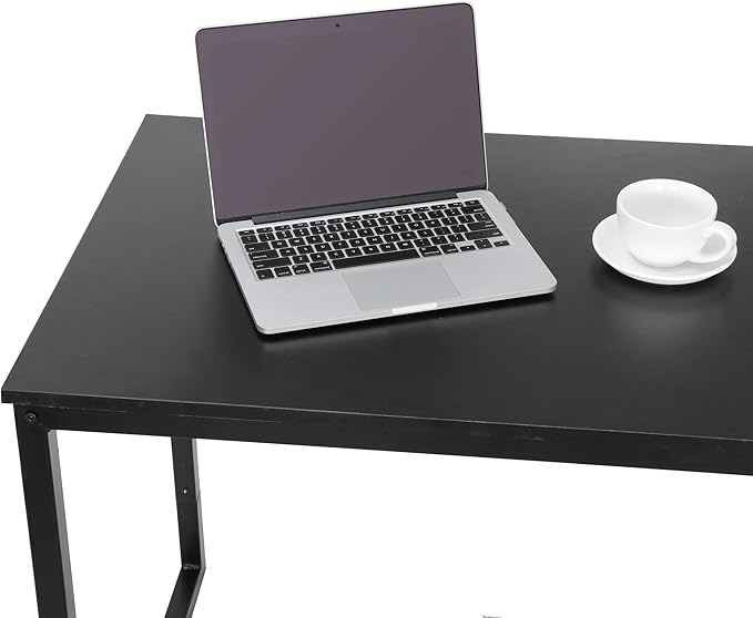 LEMY Computer Desk Sturdy Office Table Modern Simple Style Workstation Desks for Writing Home Office Black 55 Inch