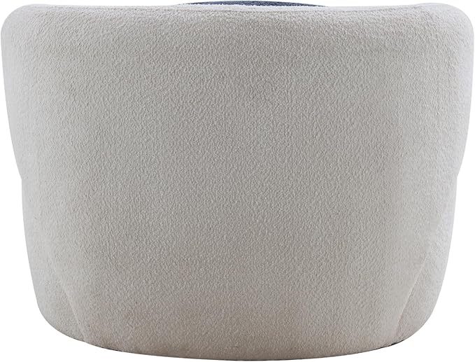 Swivel Barrel Chair Accent Chair Circle Living Room Chair for Small Space Beige Round Sherpa Armchair for Reading Room/Bedroom Lounge
