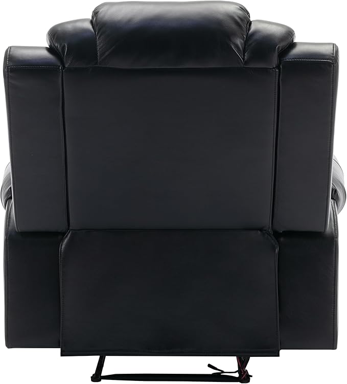 ERYE Manual Recliner Chair with LED Light Strip for Living Room Bedroom Manual Reclining Home Theater Seating Armchair Faux Leather Tufted